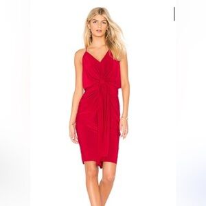 Misa Los Angeles Red Midi Dress